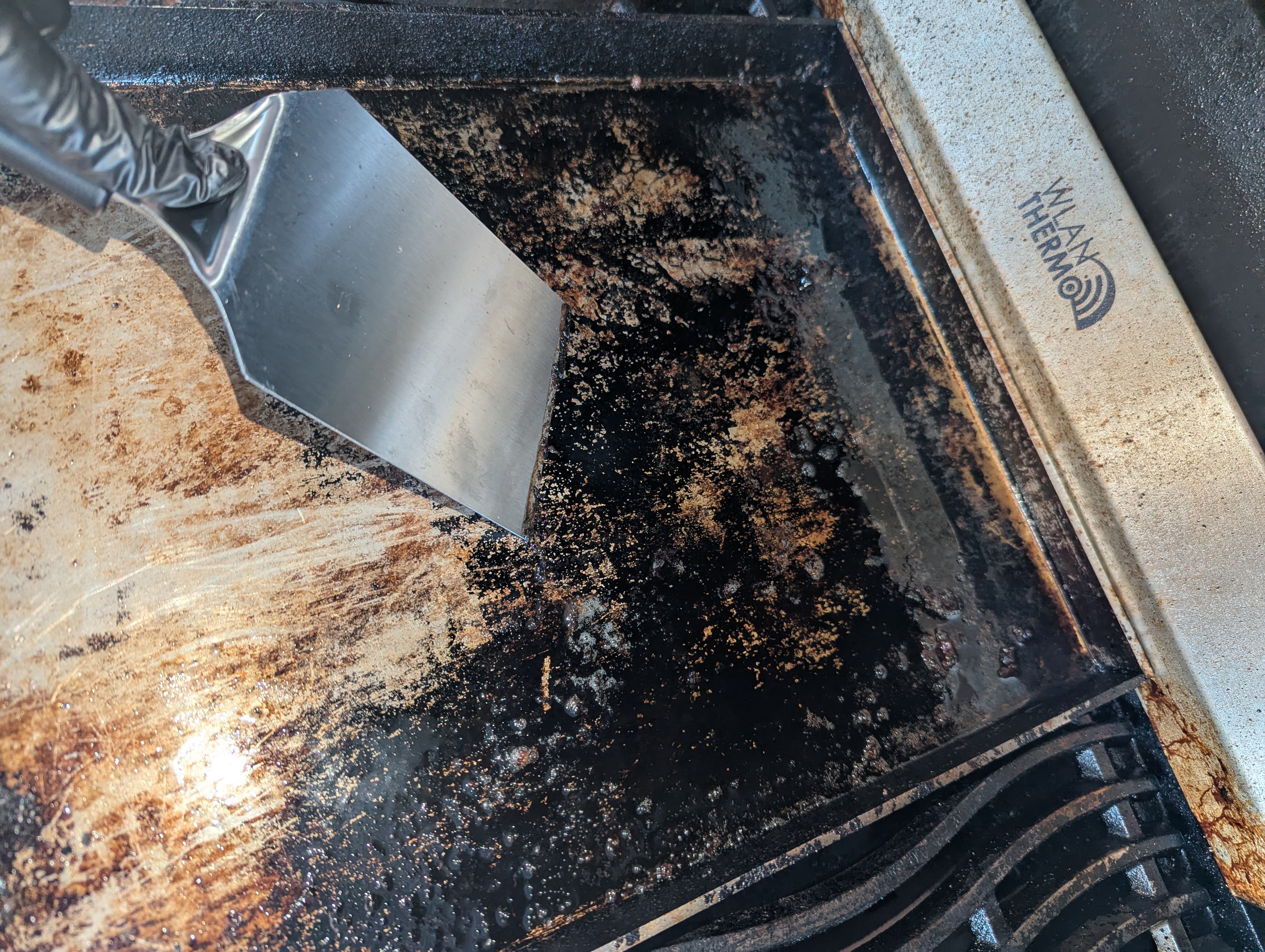 Edelstahl Plancha Spachtel reinigen