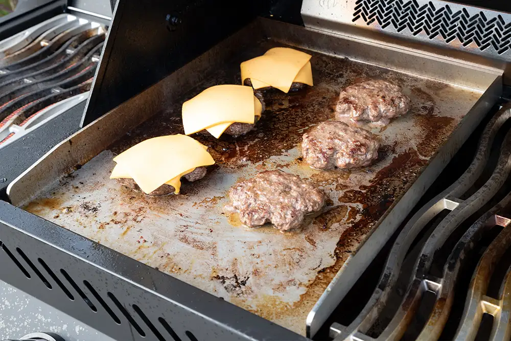 Edelstahl Plancha Grillplatte Napoleon Prestige Smash Burger
